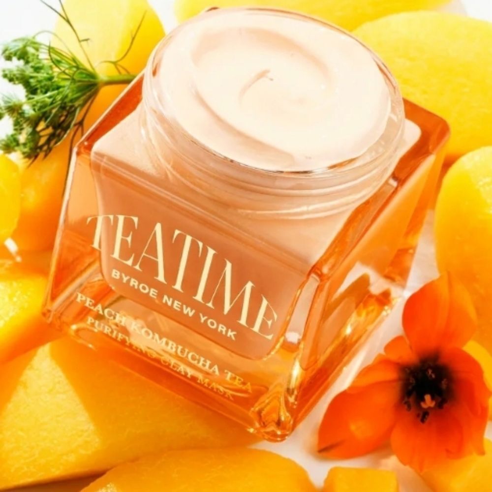 BYROE Peach Kombucha Tea Purifying Clay Face Mask 2.82 Oz NEW MSRP $70